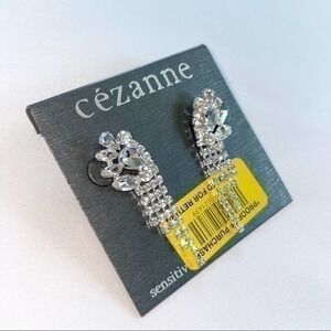 NWT Cezanne Silver Rhinestone Dangle Earrings